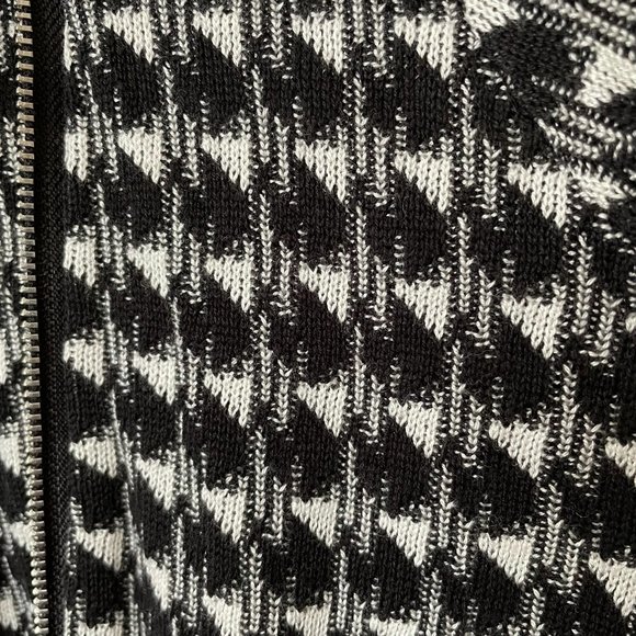 Moto Style Houndstooth Print Sweater Jacket - Picture 7 of 8